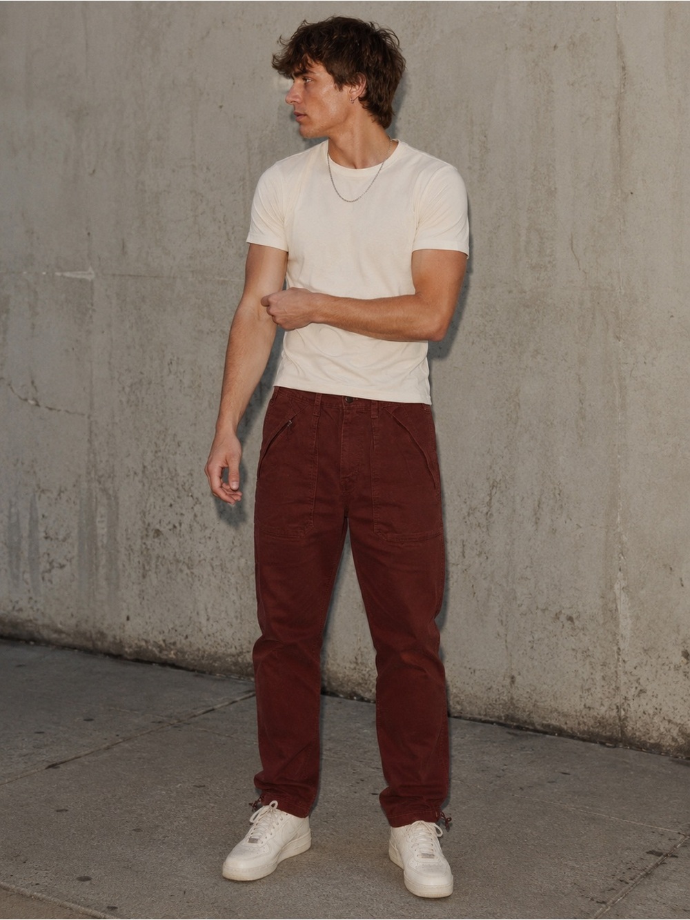 Abercrombie Fitch Pants Men 33x32 Brick Red Cargo Paratrooper Gorpcore Y2K VTG